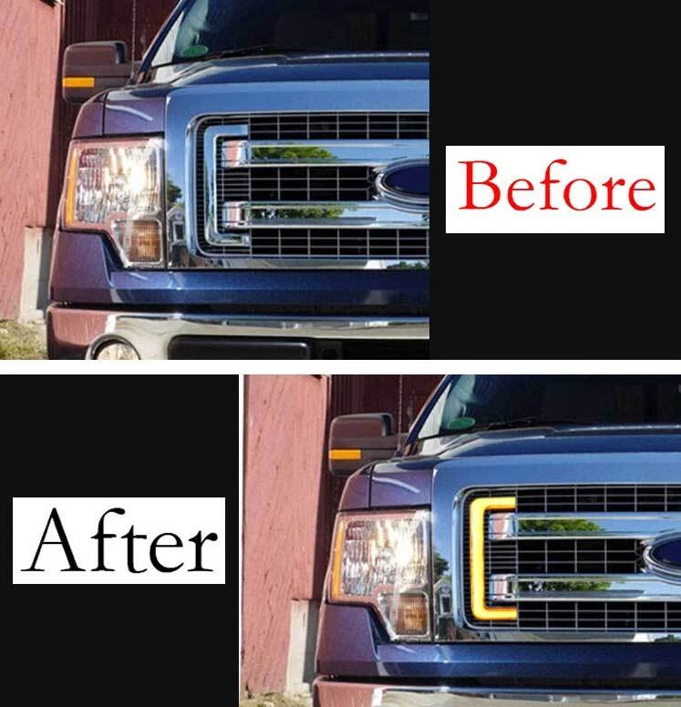 Front Grille Light LED Day Running Light For Ford F150 2010-2015 Pair - Изображение 4 из 4