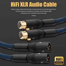 Pair 4 Core Silver Plated Wire HiFi Audio Signal Interconnect XLR Balanced Cable
