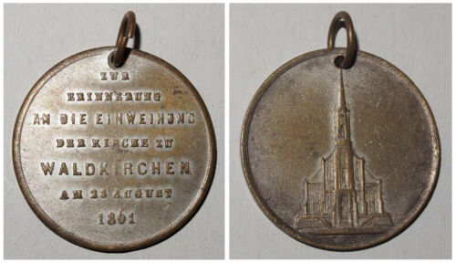 Tragbare Medaille Zur Erinnerung an die Einweihung d. Kirche zu Waldkirchen 1861 - Bild 1 von 1