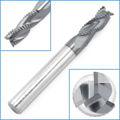 HRC45 6mm 3 or 4 Flutes Carbide Steel CNC Roughing End Mill Hog Mill Boring Tool