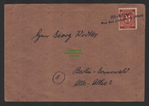 B14340 lettera occupazione alleata timbro di emergenza vecchio glietzen su Bad Freienwalde (O - Foto 1 di 2