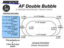 LIONEL AMERICAN FLYER FASTRACK DOUBLE BUBBLE TRACK PACK S GAUGE R20 Layout NEW
