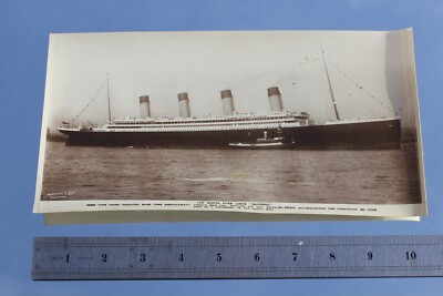 WHITE STAR LINE OLYMPIADE GROSSES BUCH POSTKARTE GEKAUFT AN BORD FRISEURSALON #2