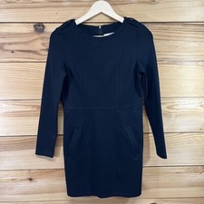 Vanilla Chocolate Little Black Dress 2 Stretch LS Pencil Mini Pockets Ponte B142