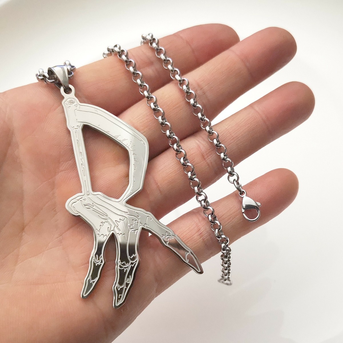 ICP Hatchet Stainless Steel Skeleton hand claw Necklace Pendant