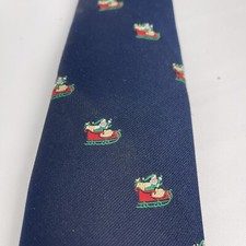VTG Lilly Dache Silk Blend Tie Santa Sleigh Christmas Made In USA