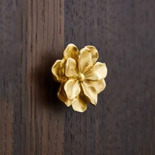 Camellia Flower Brass Knobs Cabinet Knobs Handles Kitchen Pull drawer Knob