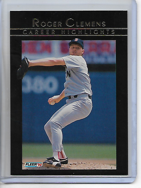 1992 Fleer Roger Clemens Career Highlights Insert Card 10 EBay