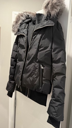 Auth Brand New WOMEN Mackage Romane Coat Black W Real Fur Small - Picture 4 of 13