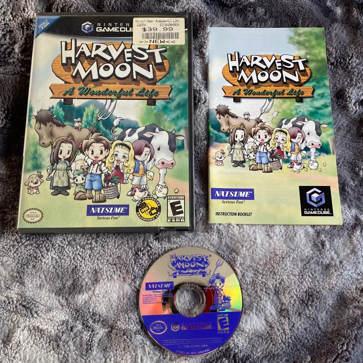 HARVEST MOON A Wonderful Life + MANUAL - Nintendo Gamecube CIB Black Label  Game