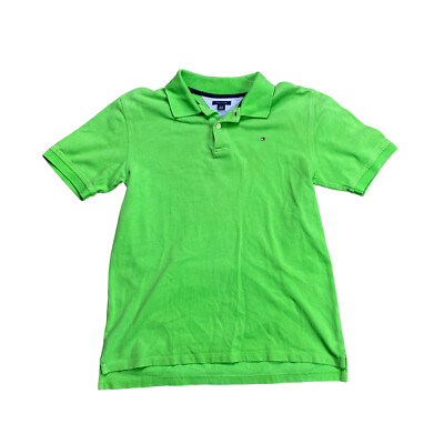 Tommy Hilfiger Classic Fit Polo Shirt Boys Size Large 16-18 Lime Green  - Main Image