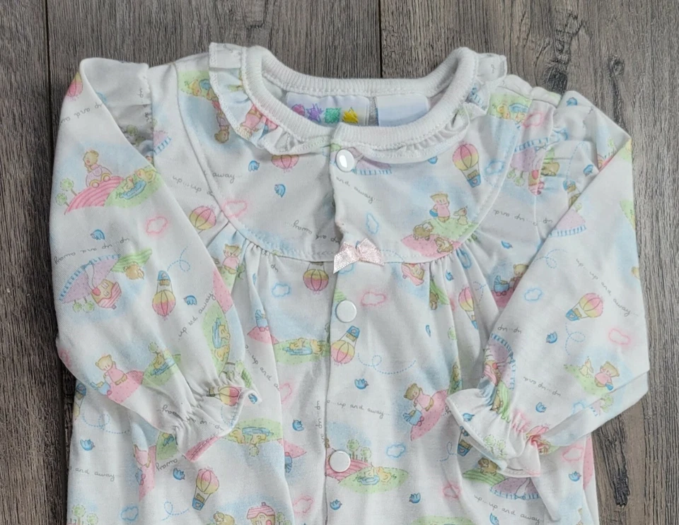 Miniwear Baby Girl Clothes 3-6 Month Up Up And Way Light Footed Sleep N Play - Image 2 of 3