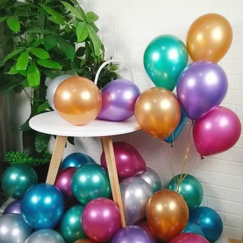 50pcs 10inch Tiny Mixed Chrome Metallic Latex Balloons for Birthday Party Bridal - Picture 2 of 8