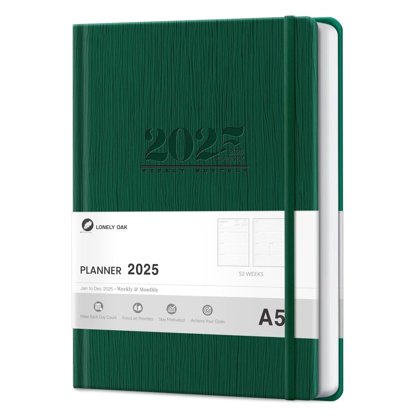 2025 Planner A5 Weekly and Monthly Calendar 2025 Faux Leather Daily Agenda Or...