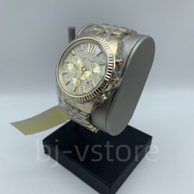 Michael Kors MK8579 Lexington Chronograph Gold Crystal Pave Quartz