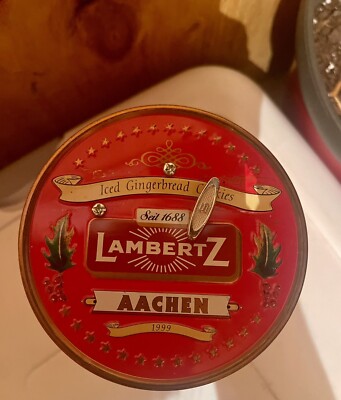 Lambertz Aachen German Cookie Tin W/ Music Box  Rudolph  Christmas 1999 Vintage
