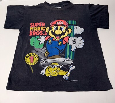 Vintage Nintendo Super Mario Brothers Shirt Kids Size 12/14 Super 