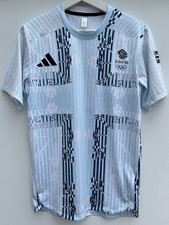 Adidas Team GB Shirt 2023 Gym Training Blue White Short Sleeve Mens Small S