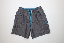 Vtg Y2K Speedo Mens XL Spell Out Chambray Above Knee Lined Shorts Swim Trunks