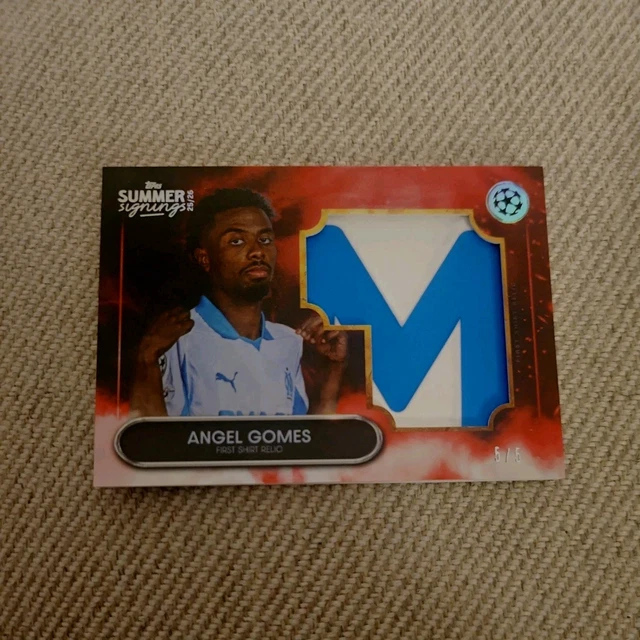 Topps Summer Signings UCC 2025-26 Angel Gomes First Shirt Relic 5/5 Bookend