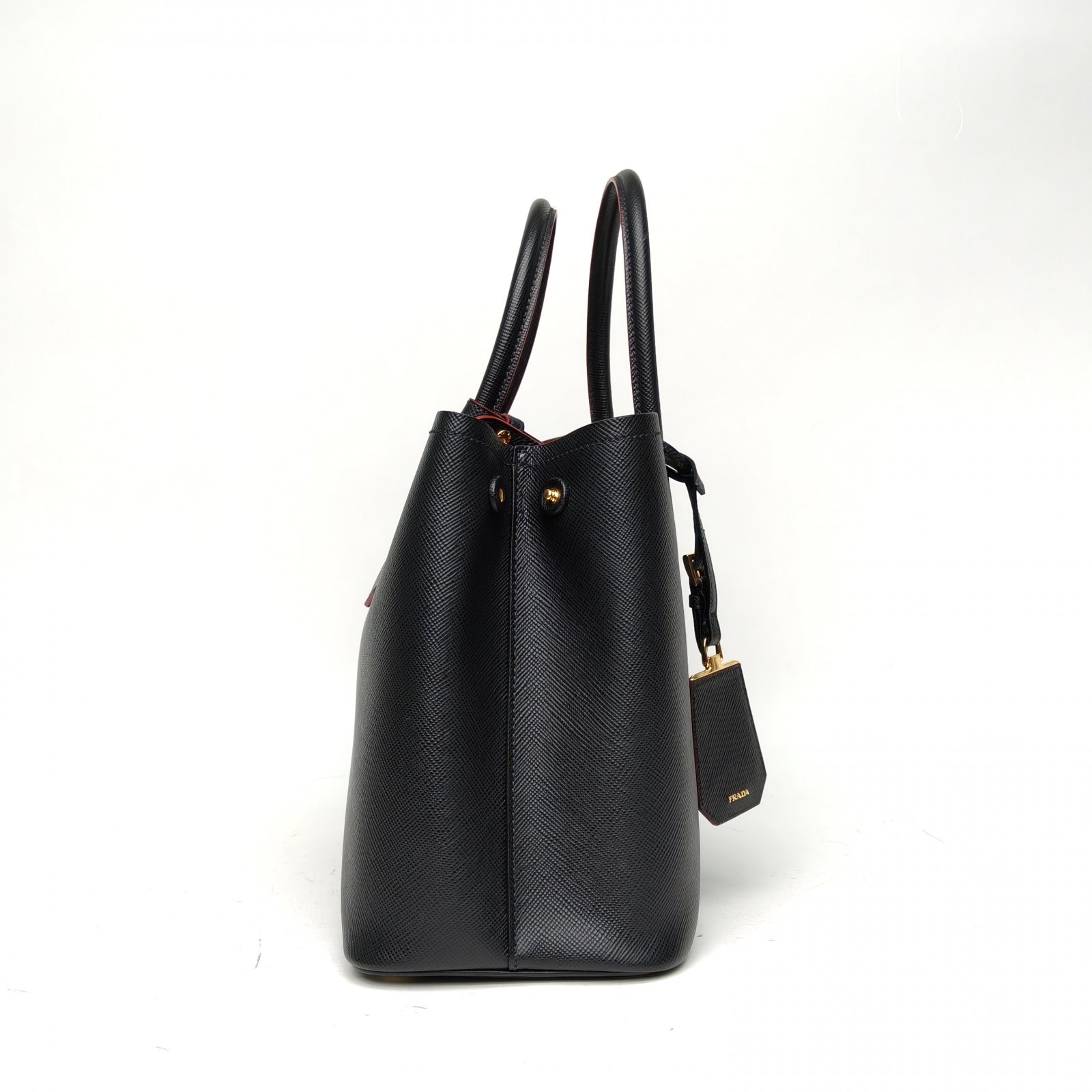 PRADA Double Handheld Shoulder Bag Small Black Calfskin P206538194 thumbnail 5