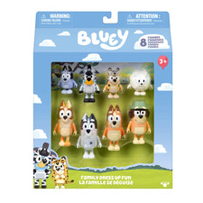 Bluey Family Dress Up Fun 8 Figure Pack Aunt Brandy Trixie Socks NEW