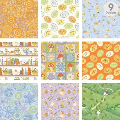 Cottage Bliss 100% Bio Baumwollstoff 112 cm breit digital bedruckte Designs