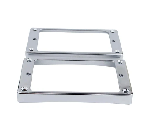 Guyker Curved Bottom Metal Humbucker Pickup Mounting Ring Set - Bridge and Ne...