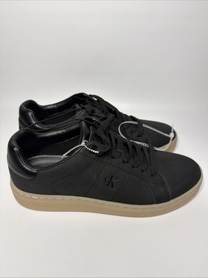 Calvin Klein Men's Black Lace Up Low Top Athletic Sneaker Logo Theme 9