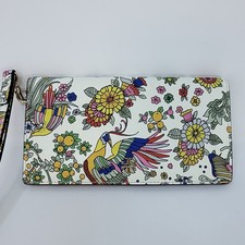 Tory Burch Emerson Paradise Floral Zip Wallet/Wristlet With Detachable Strap