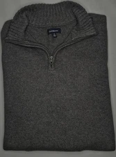 Mens Croft & Barrow Long Sleeve Gray 1/4 Zip Sweater Size XL