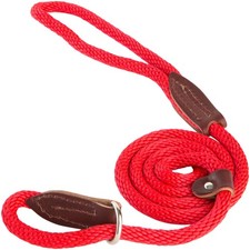 OmniPet British Rope Slip Lead for Dogs 4ft Red Made in USA