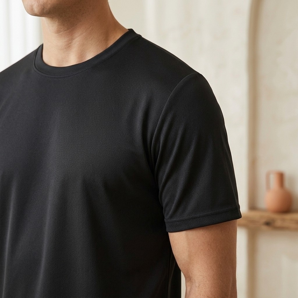 5 Pack Men Crew Neck Black Short Sleeve T Shirts Solid Tops Soft for Daily Wear 5