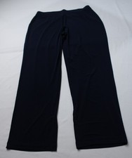 Susan Graver Women's Liquid Knit Straight Leg Pants EH6 Dark Navy Large