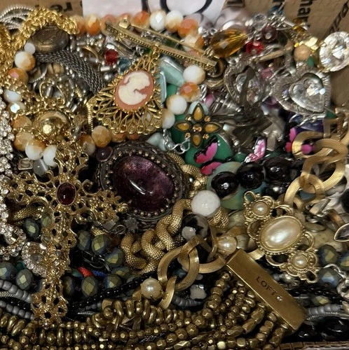 Vintage & Modern Some Signed Costume Jewelry Lot Full Small Priority Box # 90