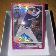 2022 Topps Chrome Logofractor Edition Pink Refractor /199 Matt Olson #58 04eb