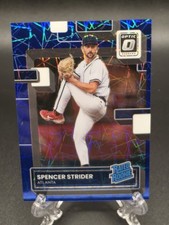 2022 Donruss Optic Spencer Strider Rated Rookie Blue Velocity #'d /99 SP  Braves