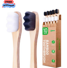 Extra Soft Bristles Bamboo Toothbrushes 10Pack Nano 20000 Bristles