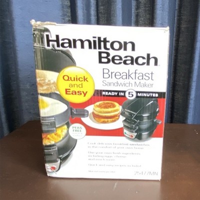 Hamilton Beach Breakfast Sandwich Maker 25477MN Electric Black