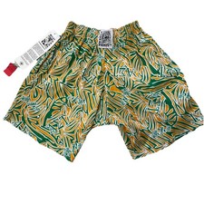 Vtg NOS Alpha Sigma Tan AOP Thumbprints Shorts Sz S USA Made Sorority