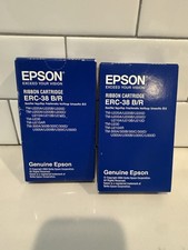 2 x Original Epson ERC38BR Black/Red Ink Ribbon Cartridge C43S015376 SEALED