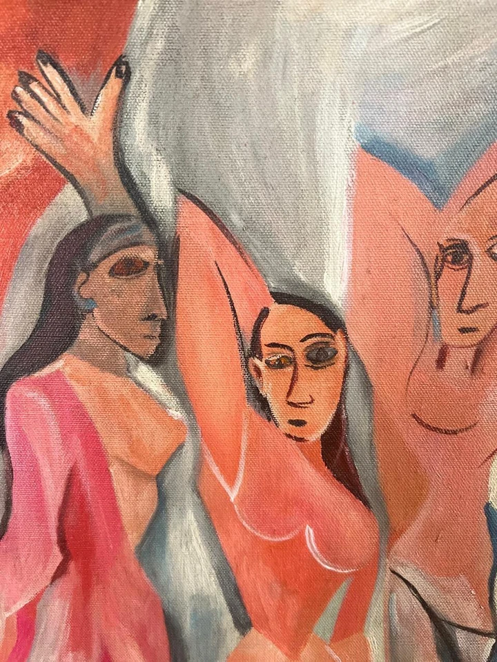 PABLO PICASSO - Increíble pintura al óleo - firmada - Con etiquetas - A1 Foto 3 de 4