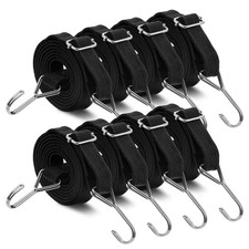8 Pcs Adjustable Flat Bungee Cords with Hooks, 78" Long Flat Heavy Duty Latex...