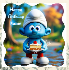Personalised SMURFS Greeting Card Birthday SMURF Gargamel Darts Football Boxing