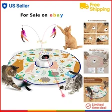 4 in 1 Cat Laser Toy Automatic Interactive Feather Hide Seek Indoor Play