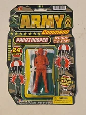 ARMY COMMAND PARATROOPER TOY 24" parachute 2016 Jaru skydiving figure #425 New