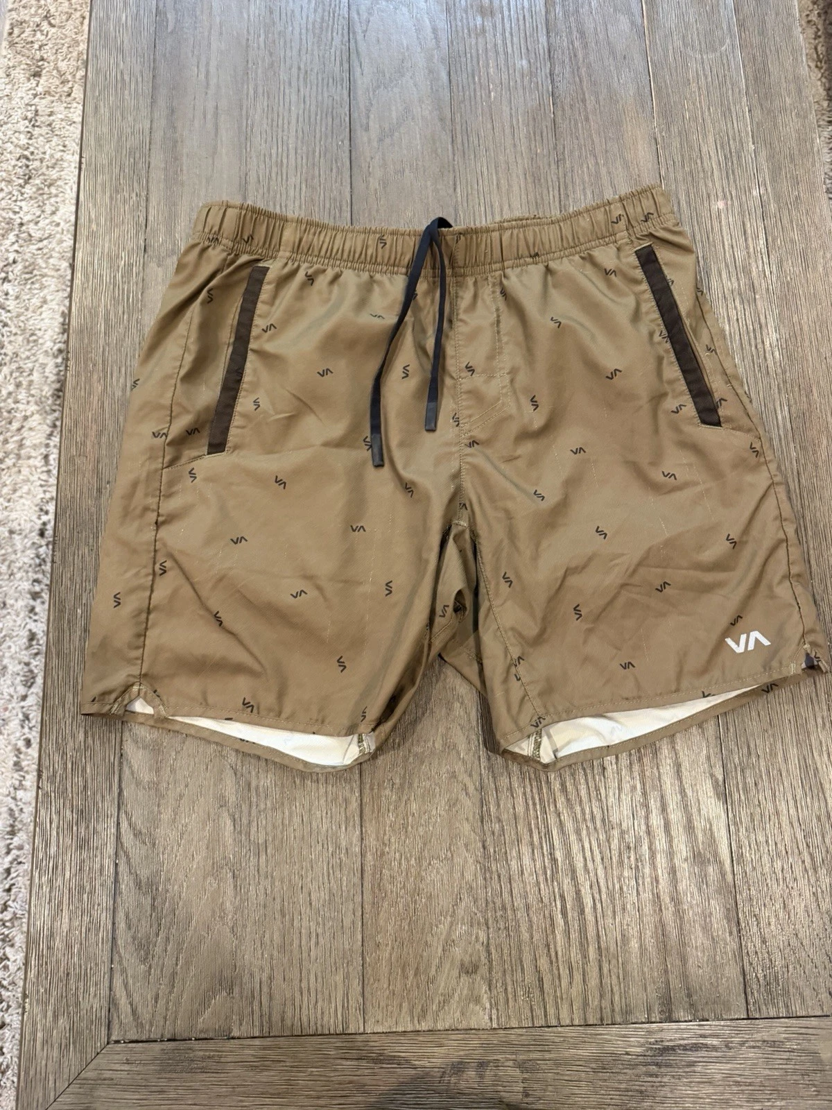 Mens Rvca VA Dark Green Shorts Medium