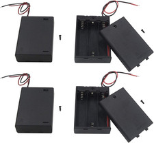  Pack of 4 3 AA Battery Holder with Switch, 4.5V Battery Holder with Switch, 3X