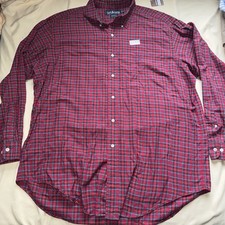 Ralph Lauren Shirt Mens 16 1/2 34/35 Red Plaid Long Sleeve Button Up Shirt