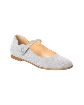 Christian Louboutin Girls Ballet Glitter Leather Flat